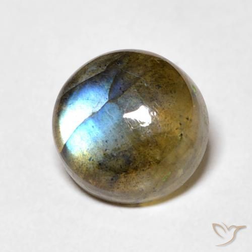 Labradorita Multicolor natural de 3.58 ct, Redondo, Translúcido
