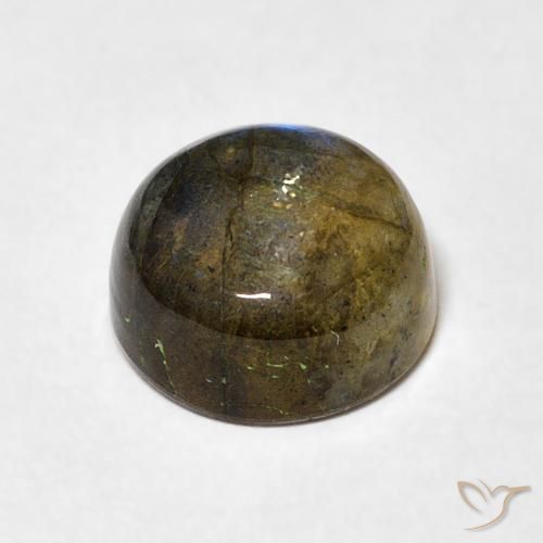 Labradorita Multicolor natural de 3.58 ct, Redondo, Translúcido