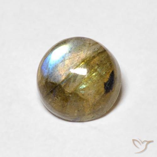 Labradorita Multicolor natural de 1.05 ct, Redondo, Translúcido