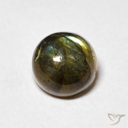 1.02ct Natural Multicolor Labradorita, Redondo, Translúcido