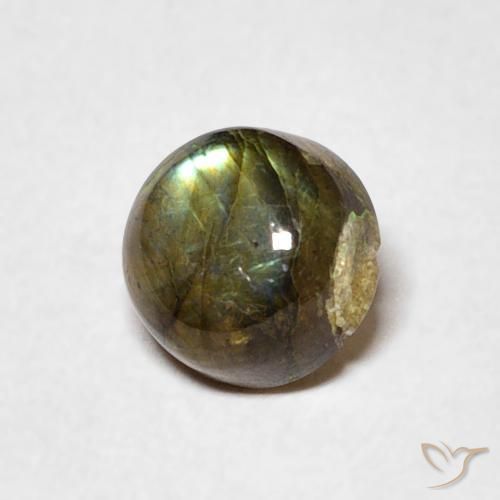 Labradorita Multicolor natural de 1.02 ct, Redondo, Translúcido