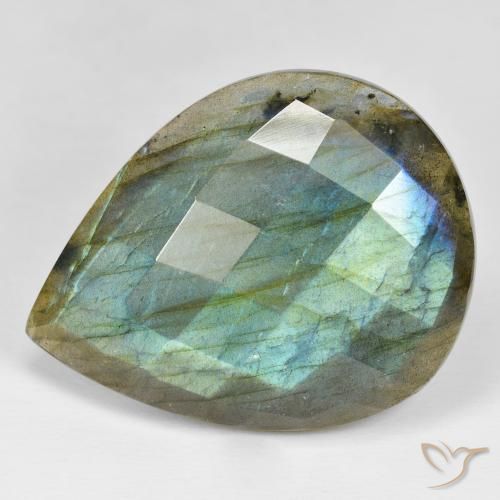 49.73ct Natural Multicolor labradorita, En forma de pera, Opaco