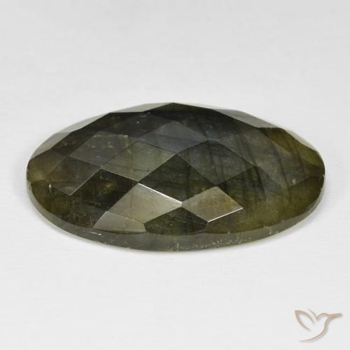 Labradorita Multicolor natural de 31.65 ct, Ovalada, Opaco