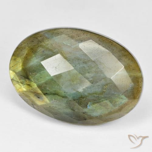 Labradorita Multicolor natural de 32.68 ct, Ovalada, Opaco