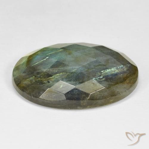 Labradorita Multicolor natural de 32.68 ct, Ovalada, Opaco