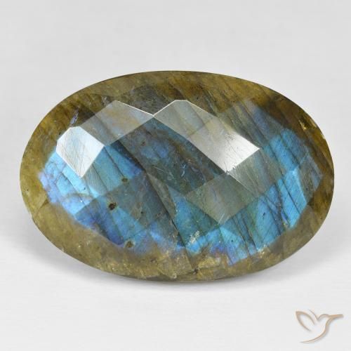 39.69ct Natural Multicolor labradorita, Ovalada, Opaco