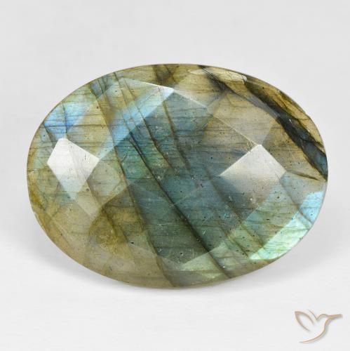 26.37ct Natural Multicolor labradorita, Ovalada, Opaco