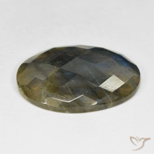 Labradorita Multicolor natural de 26.37 ct, Ovalada, Opaco