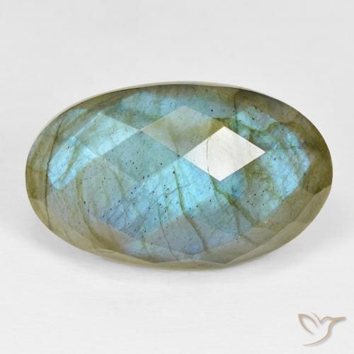 22.38ct Natural Multicolor labradorita, Ovalada, Opaco