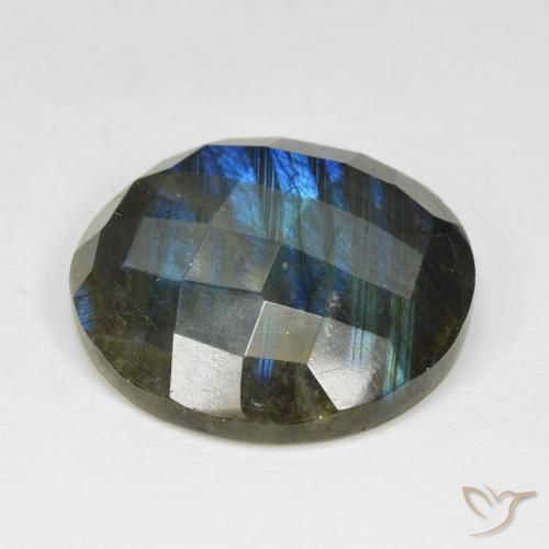 Labradorita Multicolor natural de 40.65 ct, Redondo, Opaco