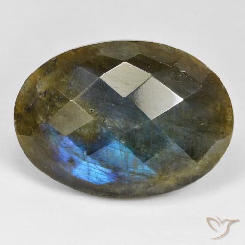 45.71ct Natural Multicolor labradorita, Ovalada, Opaco