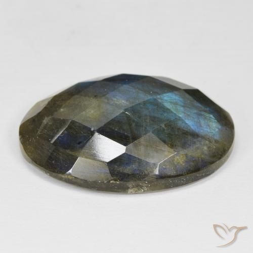 Labradorita Multicolor natural de 45.71 ct, Ovalada, Opaco