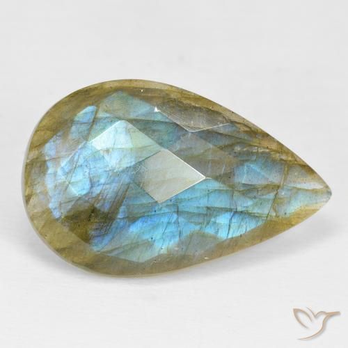 17.99ct Natural Multicolor labradorita, En forma de pera, Opaco