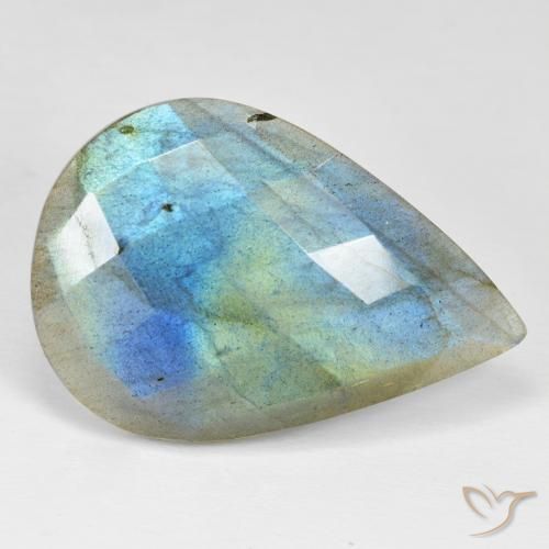 28.45ct Natural Multicolor labradorita, En forma de pera, Opaco