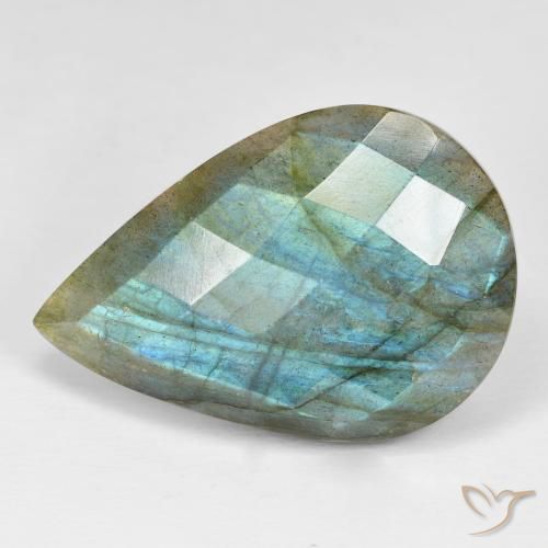 31.15ct Natural Multicolor Labradorita, En forma de pera, Opaco