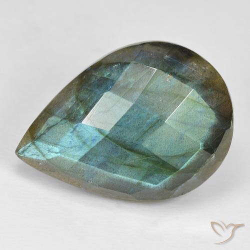 24.15ct Natural Multicolor labradorita, En forma de pera, Opaco