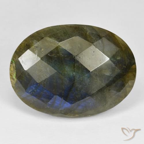 28.57ct Natural Multicolor labradorita, Ovalada, Opaco