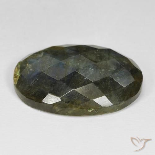 Labradorita Multicolor natural de 28.57 ct, Ovalada, Opaco