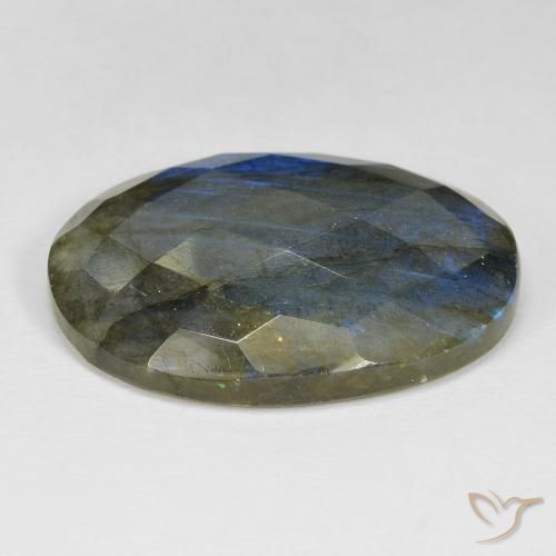 Labradorita Multicolor natural de 39.19 ct, Ovalada, Opaco