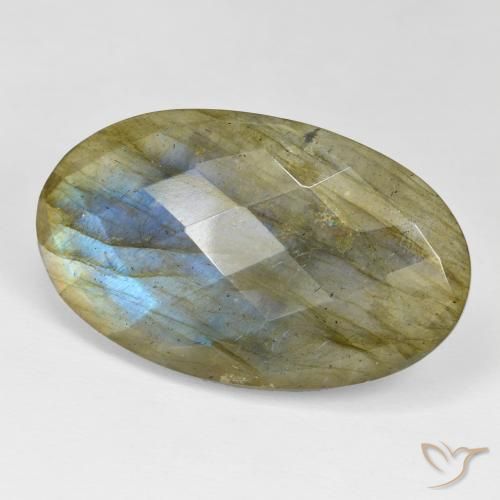 Labradorita Multicolor natural de 41.48 ct, Ovalada, Opaco