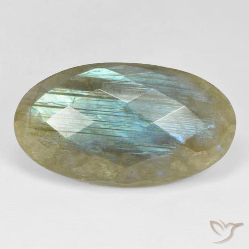 35.20ct Natural Multicolor labradorita, Ovalada, Opaco