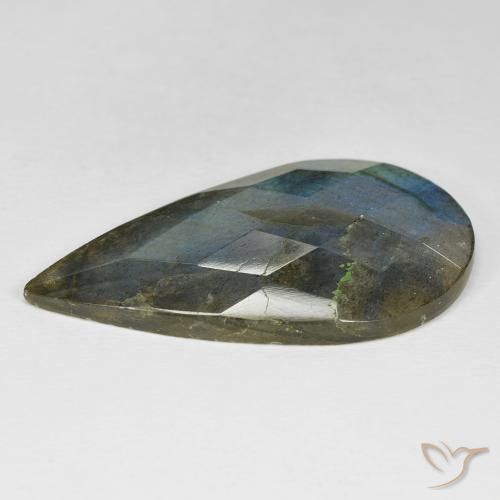 Labradorita Multicolor natural de 35.49 ct, En forma de pera, Opaco