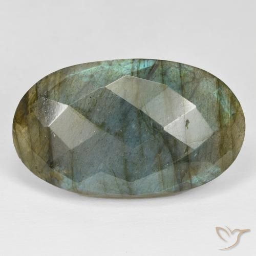 42.82ct Natural Multicolor labradorita, Ovalada, Opaco