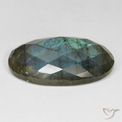 Labradorita Multicolor natural de 42.82 ct, Ovalada, Opaco
