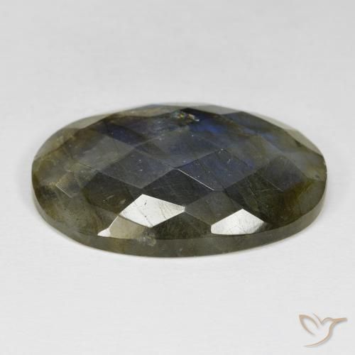 Labradorita Multicolor natural de 28.97 ct, Ovalada, Opaco