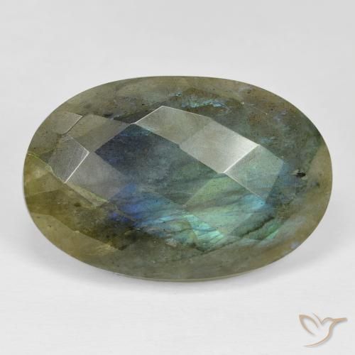 30.17ct Natural Multicolor labradorita, Ovalada, Opaco