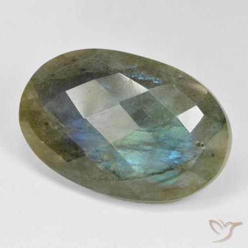 Labradorita Multicolor natural de 30.17 ct, Ovalada, Opaco