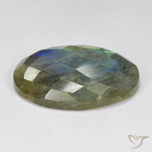 Labradorita Multicolor natural de 30.17 ct, Ovalada, Opaco