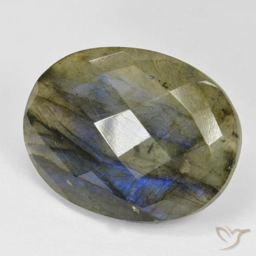 Labradorita Multicolor natural de 31.10 ct, Ovalada, Opaco