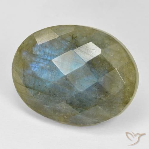 Labradorita Multicolor natural de 32.39 ct, Ovalada, Opaco