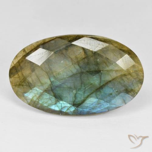23.03ct Natural Multicolor labradorita, Ovalada, Opaco