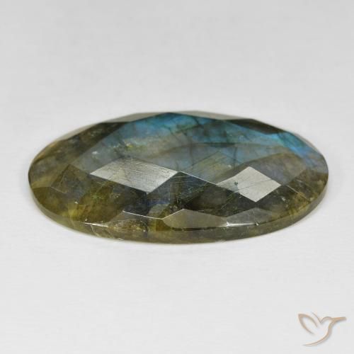Labradorita Multicolor natural de 23.03 ct, Ovalada, Opaco