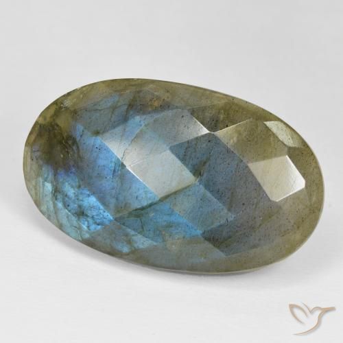 Labradorita Multicolor natural de 34.01 ct, Ovalada, Opaco