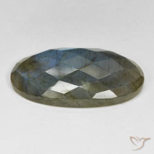 Labradorita Multicolor natural de 34.01 ct, Ovalada, Opaco