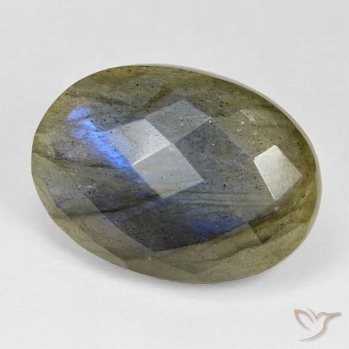 Labradorita Multicolor natural de 26.35 ct, Ovalada, Opaco