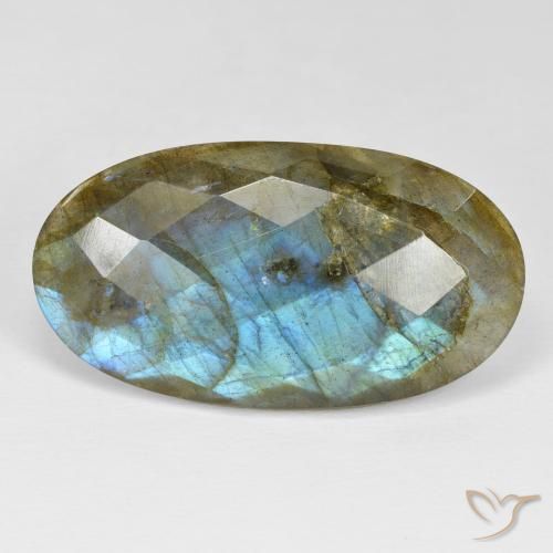 26.56ct Natural Multicolor labradorita, Ovalada, Opaco