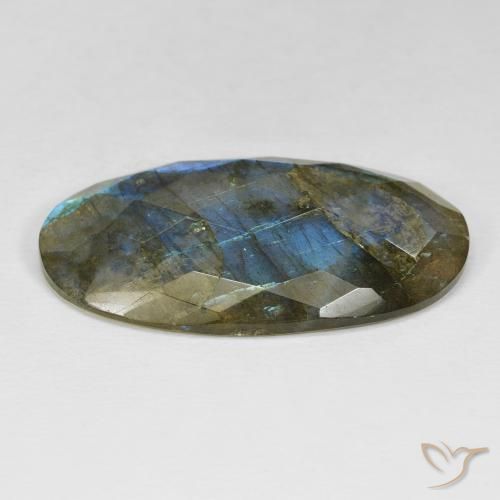 Labradorita Multicolor natural de 26.56 ct, Ovalada, Opaco