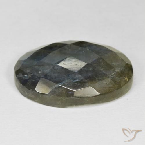 Labradorita Multicolor natural de 24.18 ct, Ovalada, Opaco