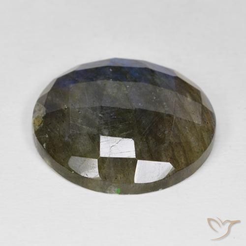 Labradorita Multicolor natural de 18.23 ct, Redondo, Opaco