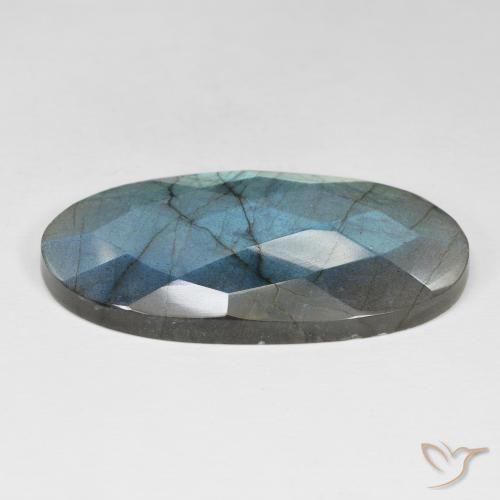 Labradorita Multicolor natural de 40.87 ct, Ovalada, Opaco