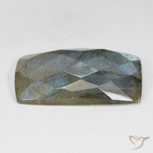 Labradorita Multicolor natural de 27.33 ct, Corte Baguette, Opaco
