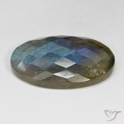 Labradorita Multicolor natural de 37.43 ct, Ovalada, Opaco