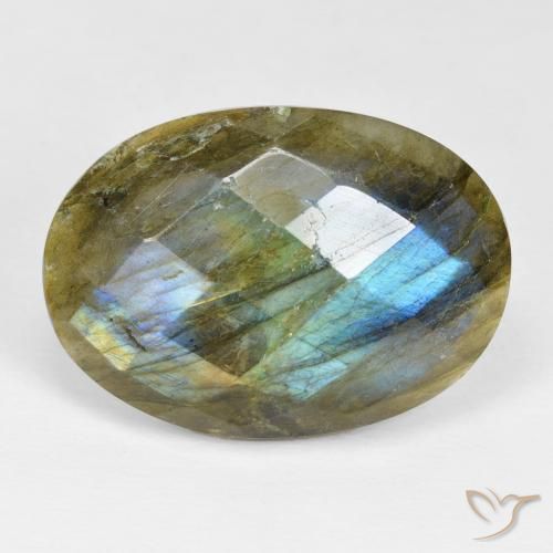 18.53ct Natural Multicolor labradorita, Ovalada, Opaco