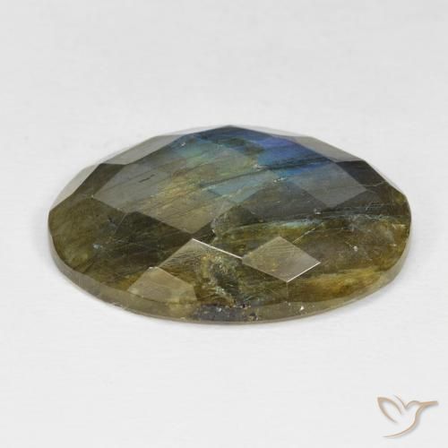 Labradorita Multicolor natural de 18.53 ct, Ovalada, Opaco
