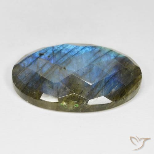 Labradorita Multicolor natural de 35.90 ct, Ovalada, Opaco