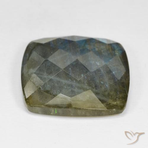 Labradorita Multicolor natural de 28.56 ct, Forma Cojín, Opaco